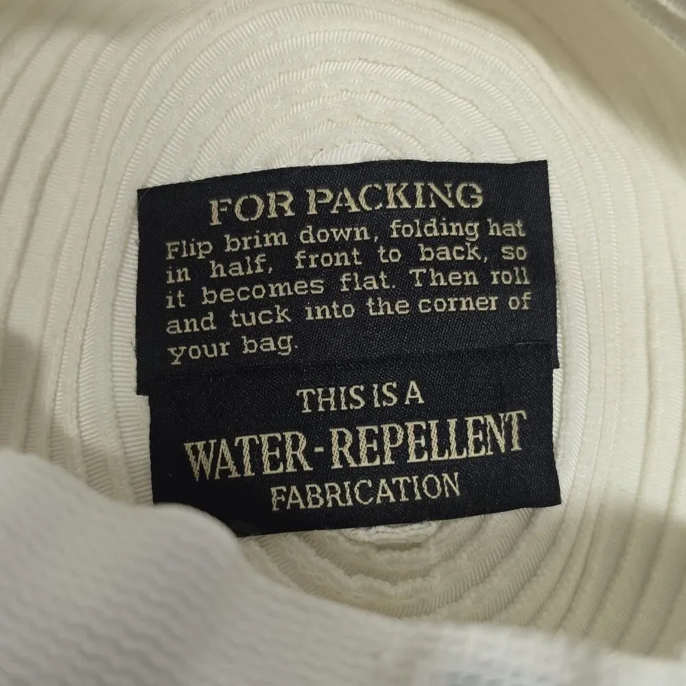 Eric Javits New York Floppy Hat Sun Wide Brim Packable Womens White Woven Travel - Picture 7 of 9